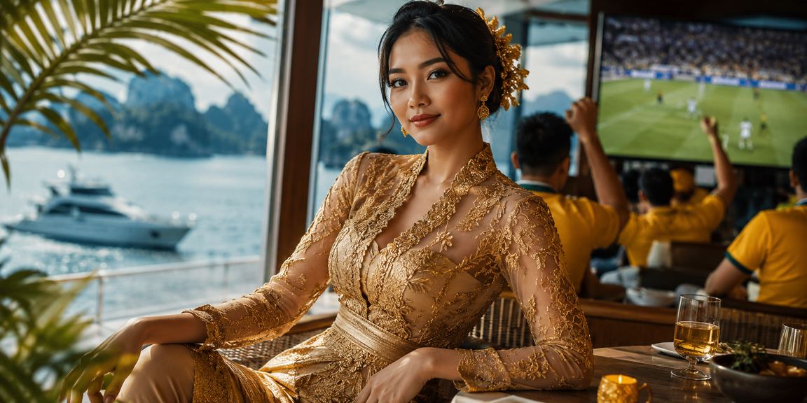 Ilustrasi promo bonus deposit pertama dengan suasana kafe modern Indonesia