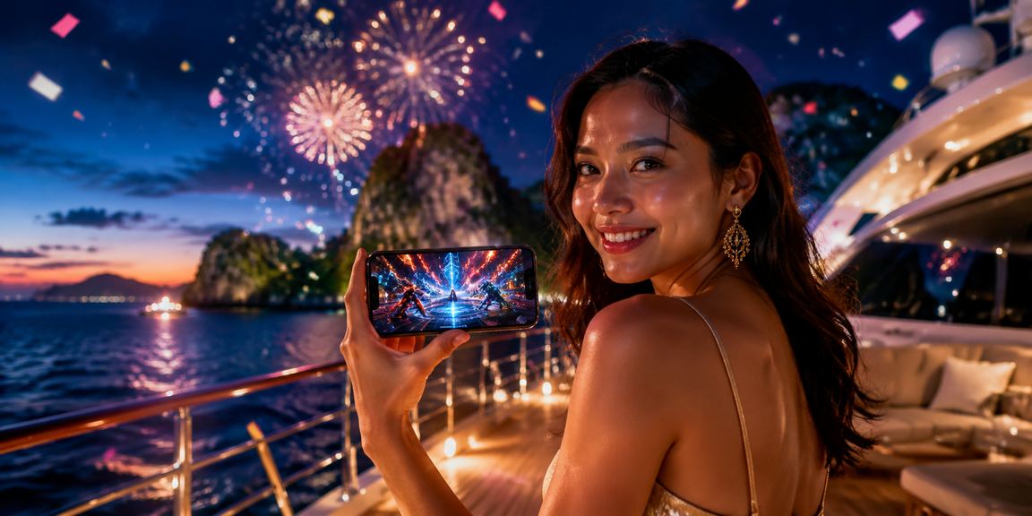 Suasana festival esports betting dengan layar besar dan penonton antusias